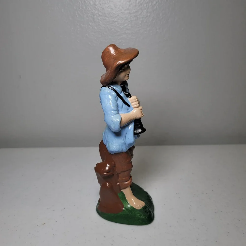 Pacific Mold‎ Boy Blue Vintage Ceramic Nativity Piece Shepherd Musician 6 Inch